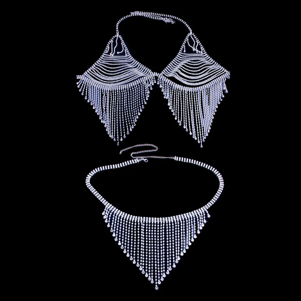 INS Sexy Bikini Rhinestone Tassel Body Chain Bra And Thong For Women Luxury Crystal Water Drop Panty Set Body Jewelry Lingerie
INS Sexy Bikini Rhinestone Tassel Body Chain Bra And Thong For Women Luxury Crystal Water Drop Panty Set Body Jewelry Lingerie