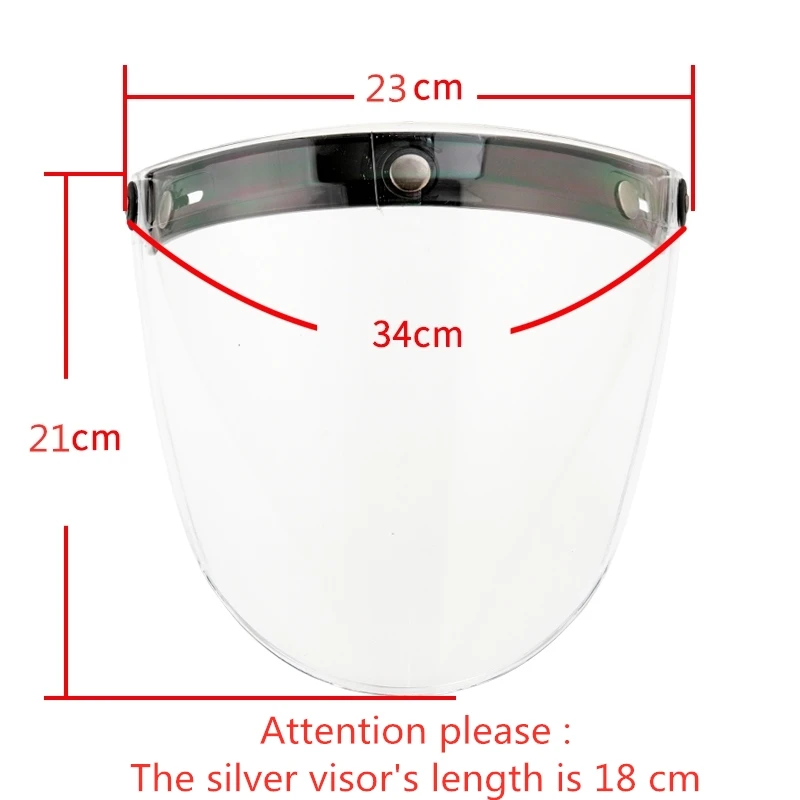 Straight 3-snap Vintage Retro Bubble Motorcycle Helmet Visor For Open Face Half Motorbike Helmet Transparent silver Black
Straight 3-snap Vintage Retro Bubble Motorcycle Helmet Visor For Open Face Half Motorbike Helmet Transparent silver Black