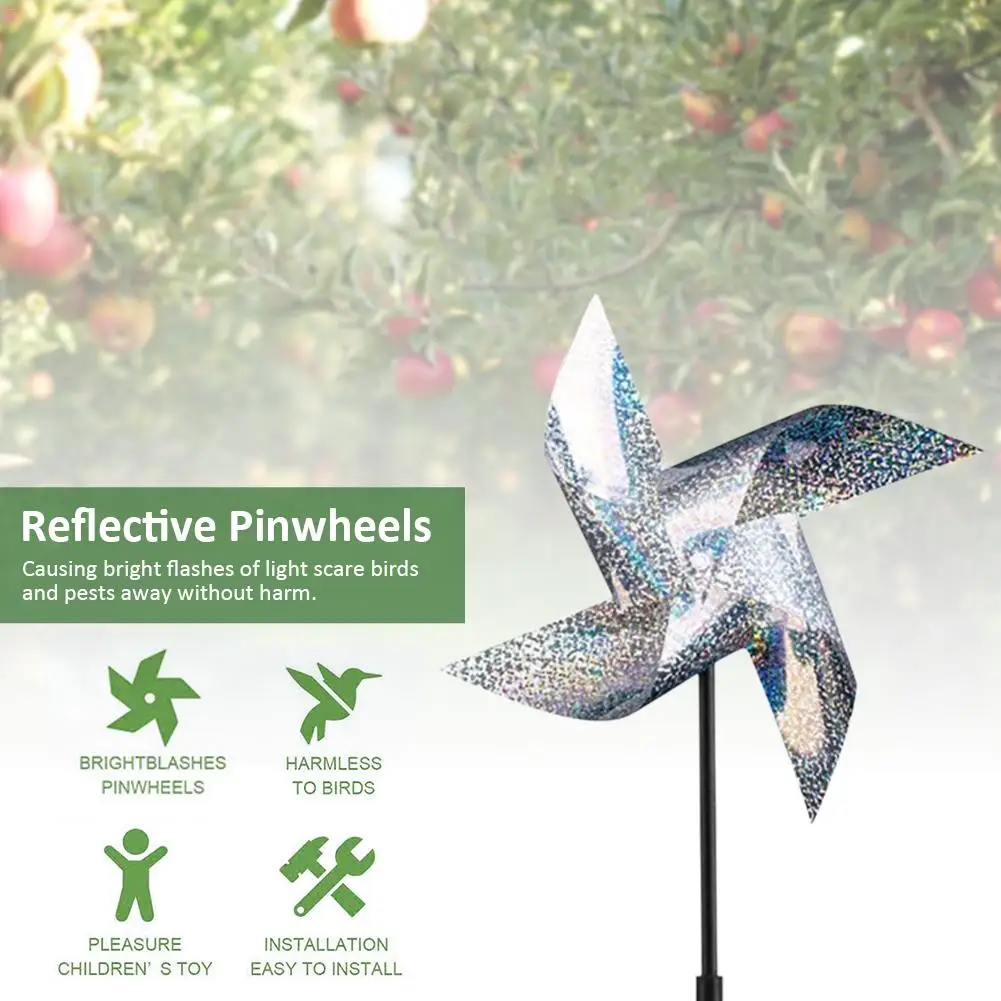 10pcs Bird Repeller Pinwheels Reflective Sparkly Bird Deterrent Windmill Protect Garden Plant Flower Garden Lawn Decoration
10pcs Bird Repeller Pinwheels Reflective Sparkly Bird Deterrent Windmill Protect Garden Plant Flower Garden Lawn Decoration