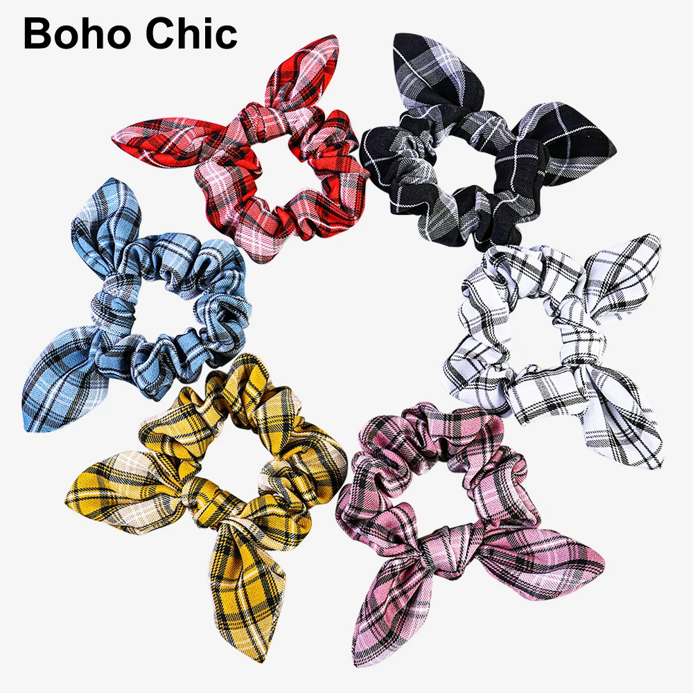 Boho Chic Plaid Scrunchies Hair Ties Girls Ribbon Elastic Bow Hair Rope Satin Ponytail Holder Hair Accessories For Women
Boho Chic Plaid Scrunchies Hair Ties Girls Ribbon Elastic Bow Hair Rope Satin Ponytail Holder Hair Accessories For Women
