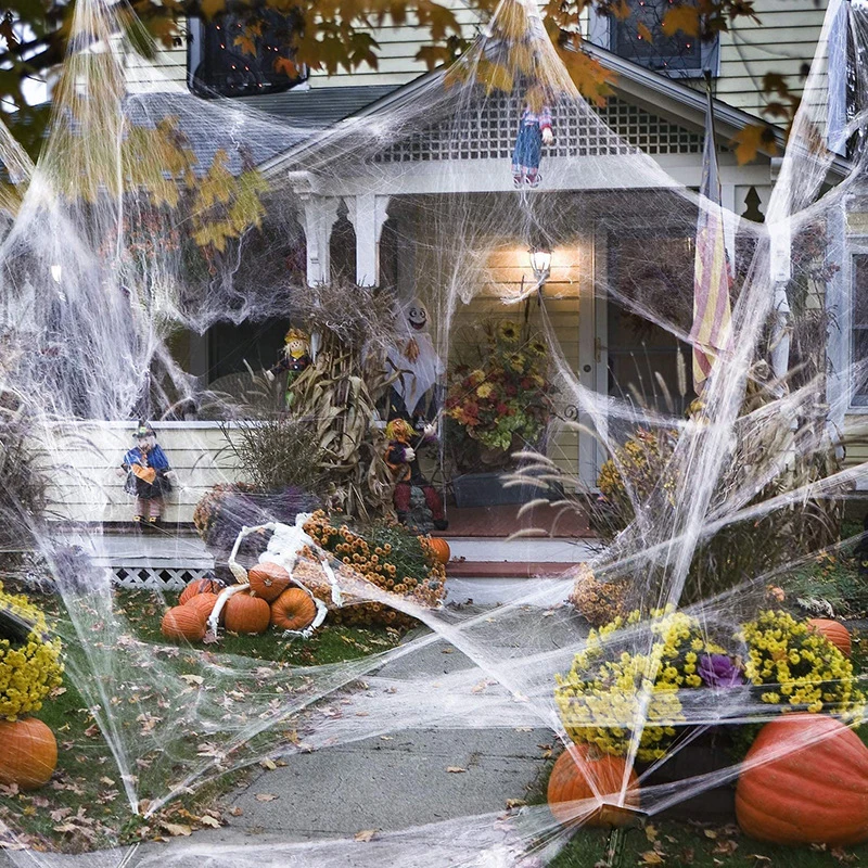 White Stretchy Cobweb Spider Web Artificial Spider Web Horror House Halloween Scary Party Scene Props Home Decora Accessories
White Stretchy Cobweb Spider Web Artificial Spider Web Horror House Halloween Scary Party Scene Props Home Decora Accessories