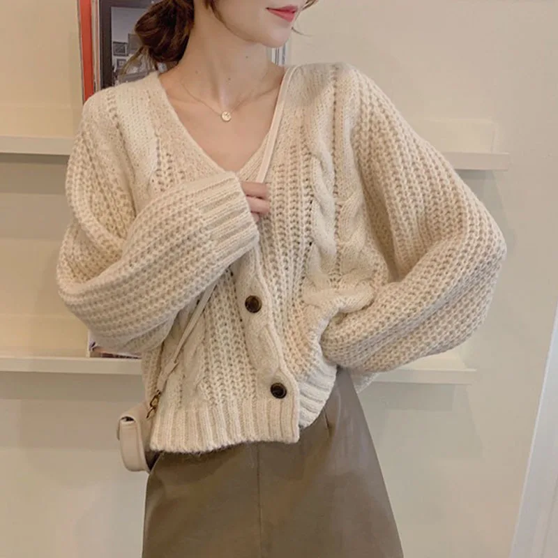 2021 Winter Women Cardigans Harajuku Sweater Jacket Twist Sweater Tops Button Up Knit Korean Fashion Oversized Sweater Tops
2021 Winter Women Cardigans Harajuku Sweater Jacket Twist Sweater Tops Button Up Knit Korean Fashion Oversized Sweater Tops