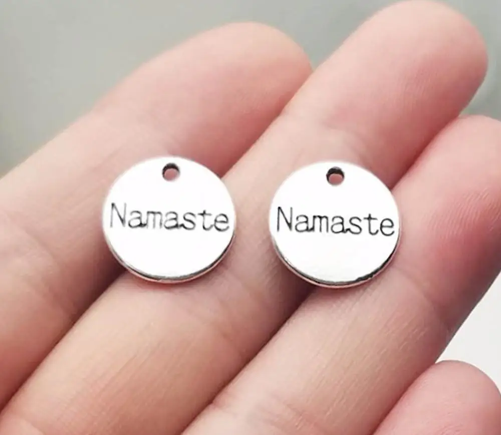 30pcs/lot--14mm, Antique plated silver plated Namaste charms,DIY supplies,Jewelry accessories
30pcs/lot--14mm, Antique plated silver plated Namaste charms,DIY supplies,Jewelry accessories