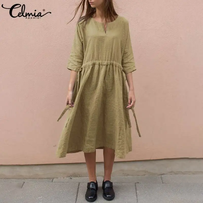 Осень 2021, женское пикантное платье Celmia до середины икры с V-образным вырезом и высокой талией, модный винтажный сарафан с рукавом до локтя, по...
Осень 2021, женское пикантное платье Celmia до середины икры с V-образным вырезом и высокой талией, модный винтажный сарафан с рукавом до локтя, по...