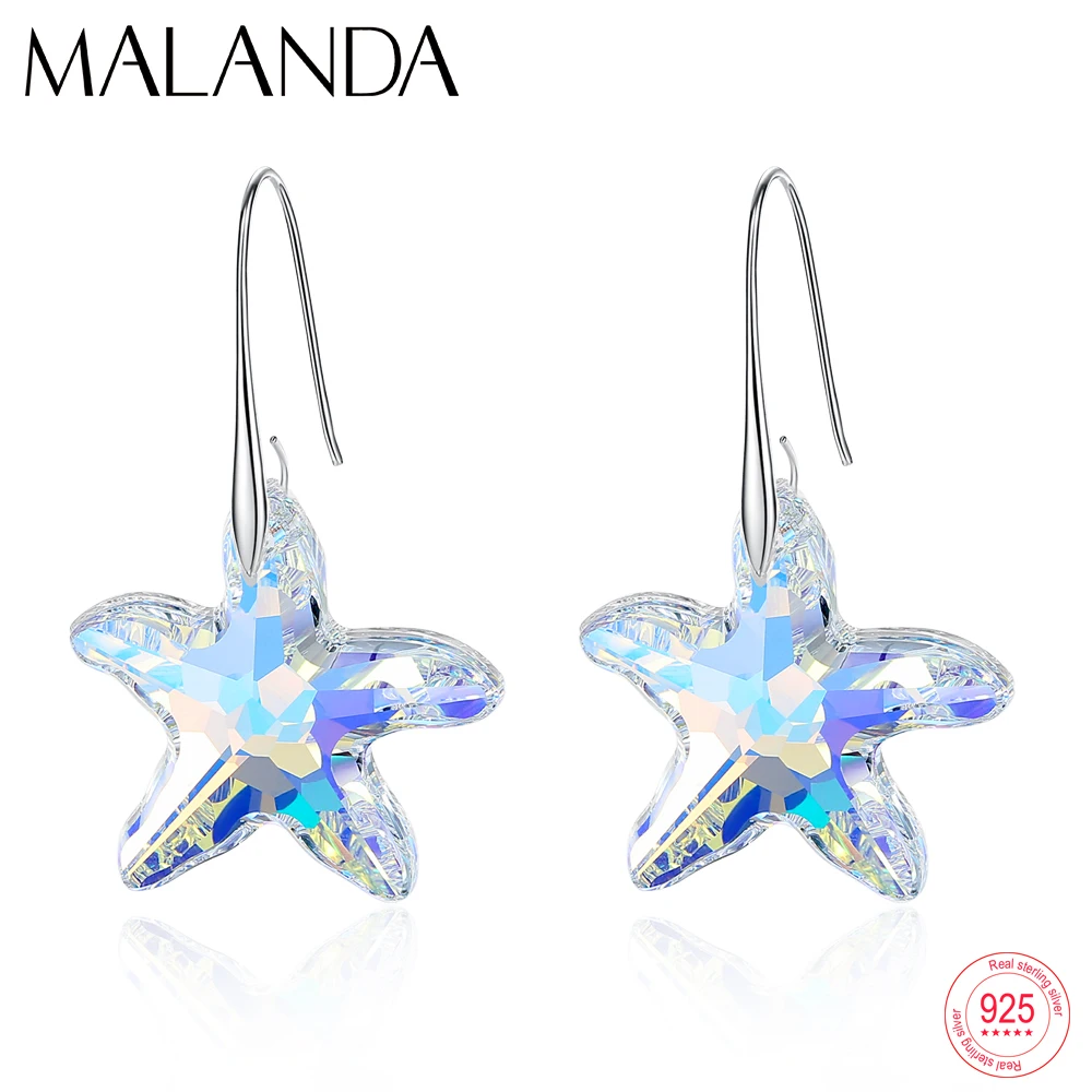

Malanda Crystals From SWAROVSKI Big Starfish Pendant Drop Earrings For Women Fashion Elegant Dangle Earrings Wedding Jewelry