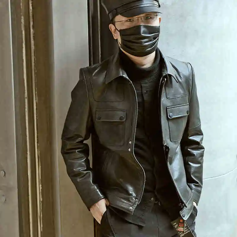 Business Genuine Leather Jacket Men Brand Casual Black Sheepskin Short Coats Plus Size 4XL Street Pocket Biker Jackets Outwear
Business Genuine Leather Jacket Men Brand Casual Black Sheepskin Short Coats Plus Size 4XL Street Pocket Biker Jackets Outwear