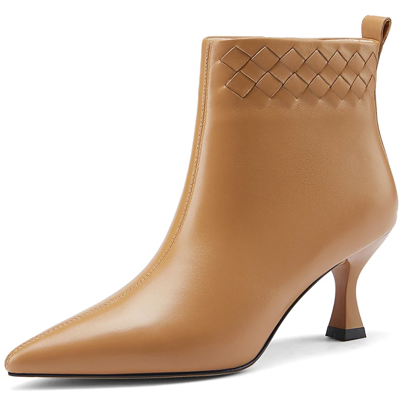 Autumn Winter Ankle Women Modern Boots High Heels Shoe Genuine Leather Elegant Short Plush Footwear Boot Black Brown Shoes A82
Autumn Winter Ankle Women Modern Boots High Heels Shoe Genuine Leather Elegant Short Plush Footwear Boot Black Brown Shoes A82