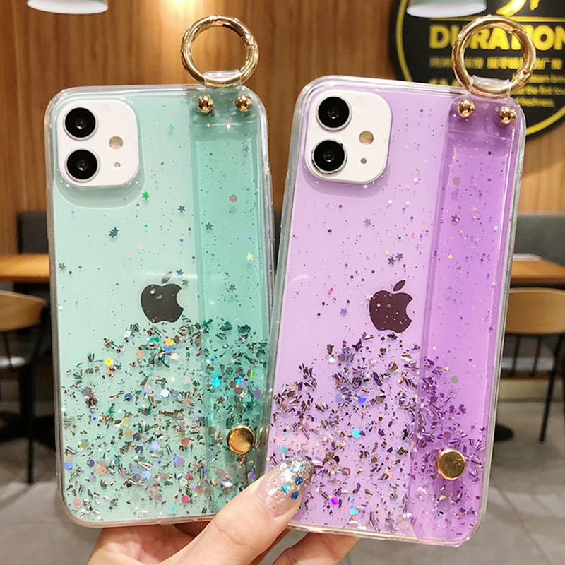 Transparent Glit Wristband Phone Case Covers for OPPO A52 A72 A92 A95 Reno6 Z Find X3 for Realme C21 X50 6 Pro Star Ring Shell
Transparent Glit Wristband Phone Case Covers for OPPO A52 A72 A92 A95 Reno6 Z Find X3 for Realme C21 X50 6 Pro Star Ring Shell