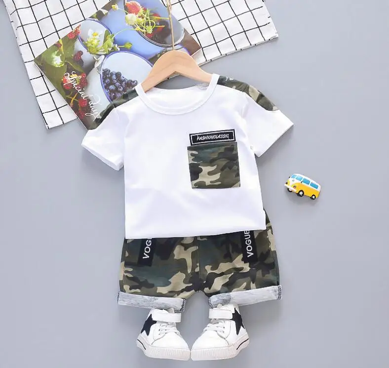 Одежда для маленьких мальчиков летний повседневный комплект одежды хлопковая