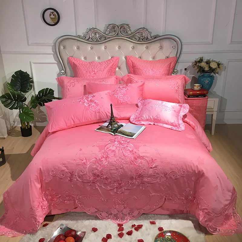 2019 Luxury embroidery Duvet Cover thick Bed Spread Set pillowcase pink bed cover pillowcase for wedding Bedding Set 4/6/9pcs
2019 Luxury embroidery Duvet Cover thick Bed Spread Set pillowcase pink bed cover pillowcase for wedding Bedding Set 4/6/9pcs