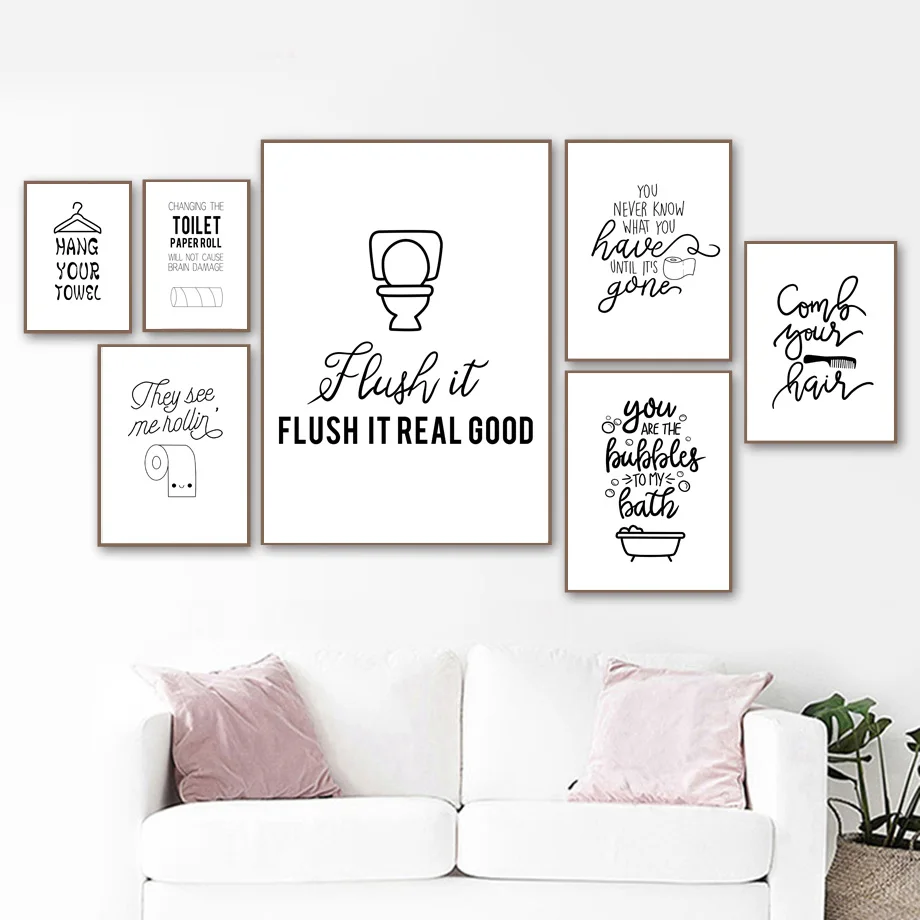 Funny Quote Toilet Paper Brush Teeth Bathtub Wall Art Canvas Painting Nordic Posters And Prints Wall Pictures For Bathroom Decor
Funny Quote Toilet Paper Brush Teeth Bathtub Wall Art Canvas Painting Nordic Posters And Prints Wall Pictures For Bathroom Decor