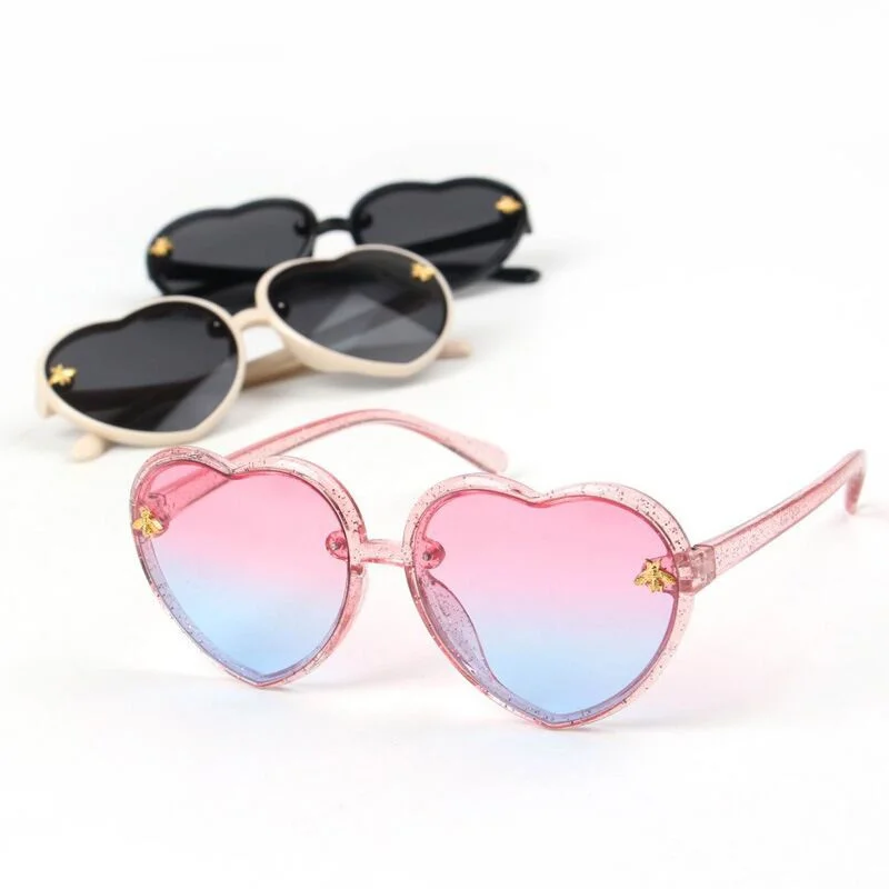 Модные брендовые Детские солнцезащитные очки в форме сердца детские милые