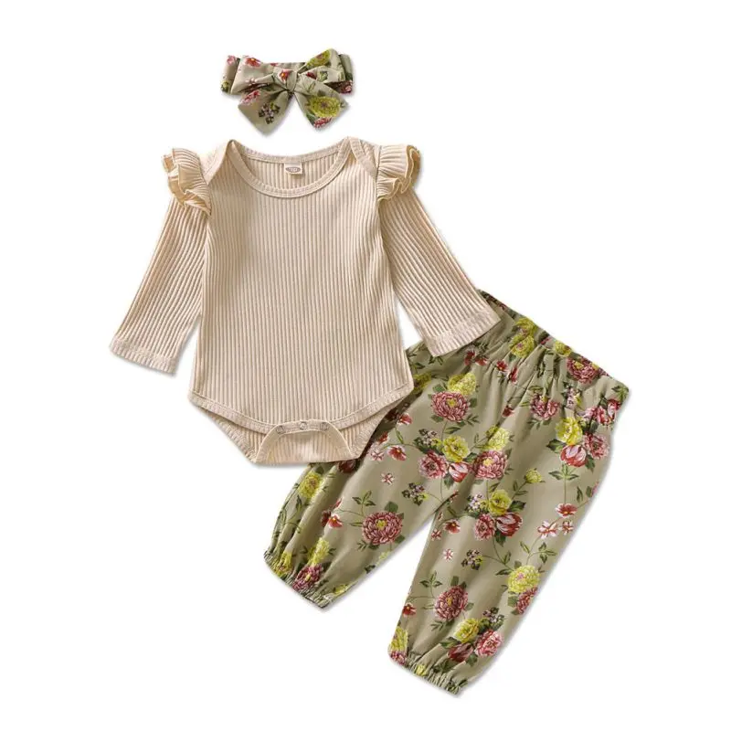 0-18M New Autumn Baby Girl Long Sleeve Romper Tops Flower Print Trousers Headband Outfits Clothes
0-18M New Autumn Baby Girl Long Sleeve Romper Tops Flower Print Trousers Headband Outfits Clothes