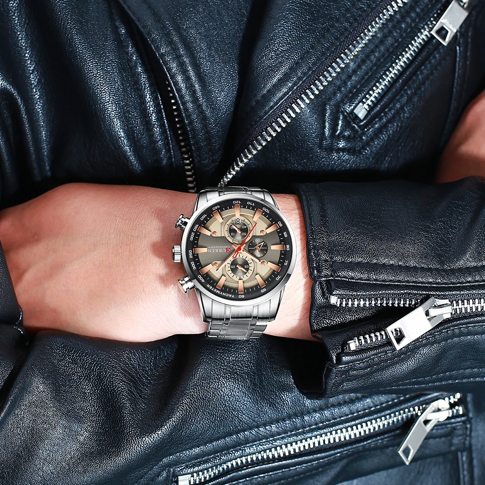 CURREN Watch Mens Wristwatch with Stainless Steel Band Fashion Quartz Clock Chronograph Luminous pointers Unique Sports Watches
CURREN Watch Mens Wristwatch with Stainless Steel Band Fashion Quartz Clock Chronograph Luminous pointers Unique Sports Watches