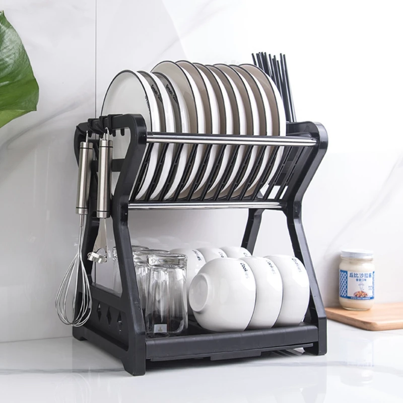 Double-layer Kitchen Dish Bowl Draining Storage Rack Basket with Chopstick Cage U90A
Double-layer Kitchen Dish Bowl Draining Storage Rack Basket with Chopstick Cage U90A