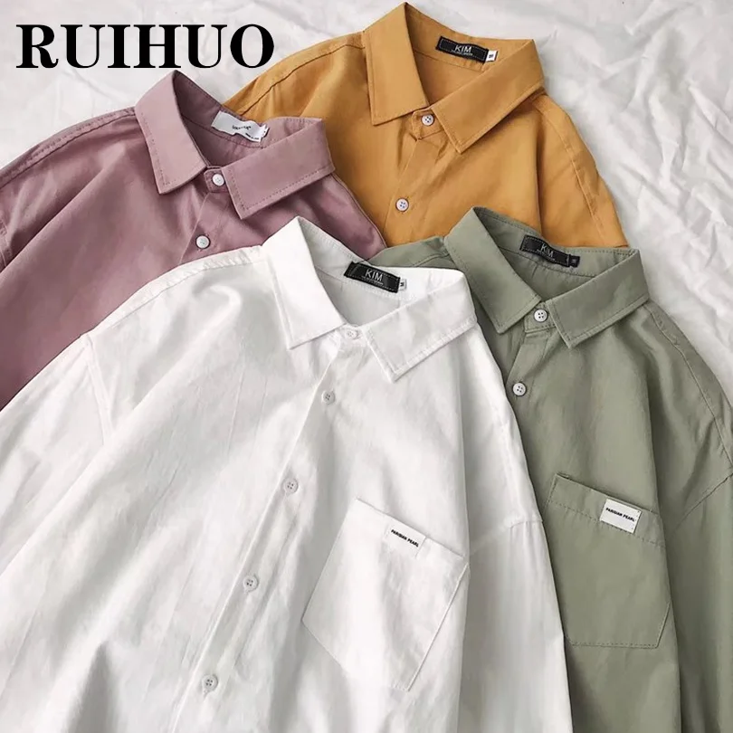 RUIHUO Korean Fashion Mens Shirts Long Sleeve Clothes Streetwear Size M-2XL 2022 Spring New Arrivals
RUIHUO Korean Fashion Mens Shirts Long Sleeve Clothes Streetwear Size M-2XL 2022 Spring New Arrivals