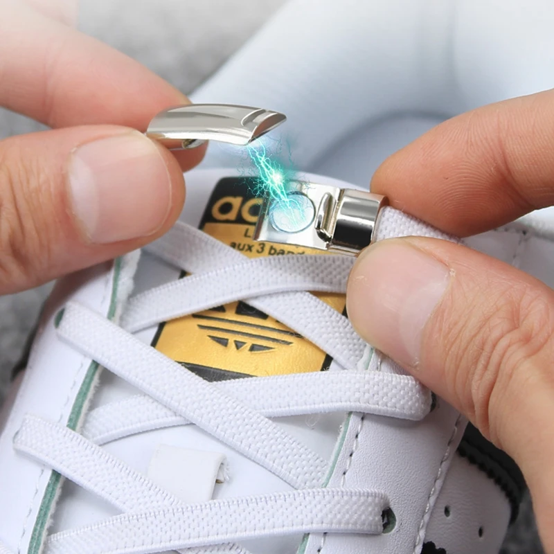 Magnetic Metal lock No Tie Shoelaces Child Adult Safety Quick Elastic Shoelace Outdoor Leisure Sneakers Lazy laces Unisex 1 Pair
Magnetic Metal lock No Tie Shoelaces Child Adult Safety Quick Elastic Shoelace Outdoor Leisure Sneakers Lazy laces Unisex 1 Pair