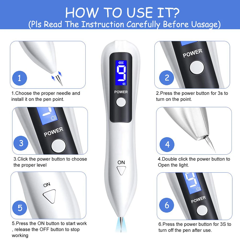 LCD Plasma Pen Tattoo Mole Removal Machine 9 Level LED Lighting Face Care Tag Removal Laser Freckle Pen Wart Dark Spot Remover
LCD Plasma Pen Tattoo Mole Removal Machine 9 Level LED Lighting Face Care Tag Removal Laser Freckle Pen Wart Dark Spot Remover