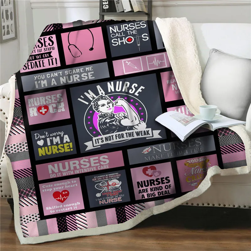 New I'm a nurse Blanket 3D Sherpa Blanket Thick Velvet Warm Super Soft Flannel Office Nap throw Blanket Sofa Bedding quilt cover
New I'm a nurse Blanket 3D Sherpa Blanket Thick Velvet Warm Super Soft Flannel Office Nap throw Blanket Sofa Bedding quilt cover