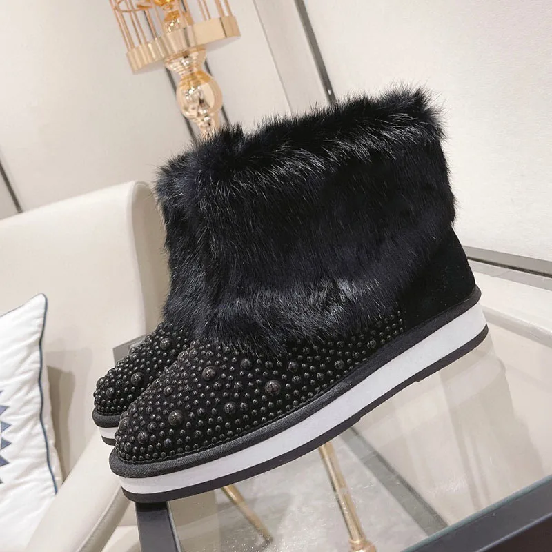 2022 New Snow Boots Rabbit Fur Genuine Leather Fashion Cotton Shoes Autumn And Winter Keep Warm Comfortable Women Ankle Boots
2022 New Snow Boots Rabbit Fur Genuine Leather Fashion Cotton Shoes Autumn And Winter Keep Warm Comfortable Women Ankle Boots