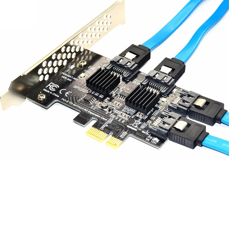 PCI-E to SATA 3.0 Riser Card 4 Port SATA3.0 Expansion Card Adapter Hard Drive Expansion for IPFS Hard Drive
PCI-E to SATA 3.0 Riser Card 4 Port SATA3.0 Expansion Card Adapter Hard Drive Expansion for IPFS Hard Drive