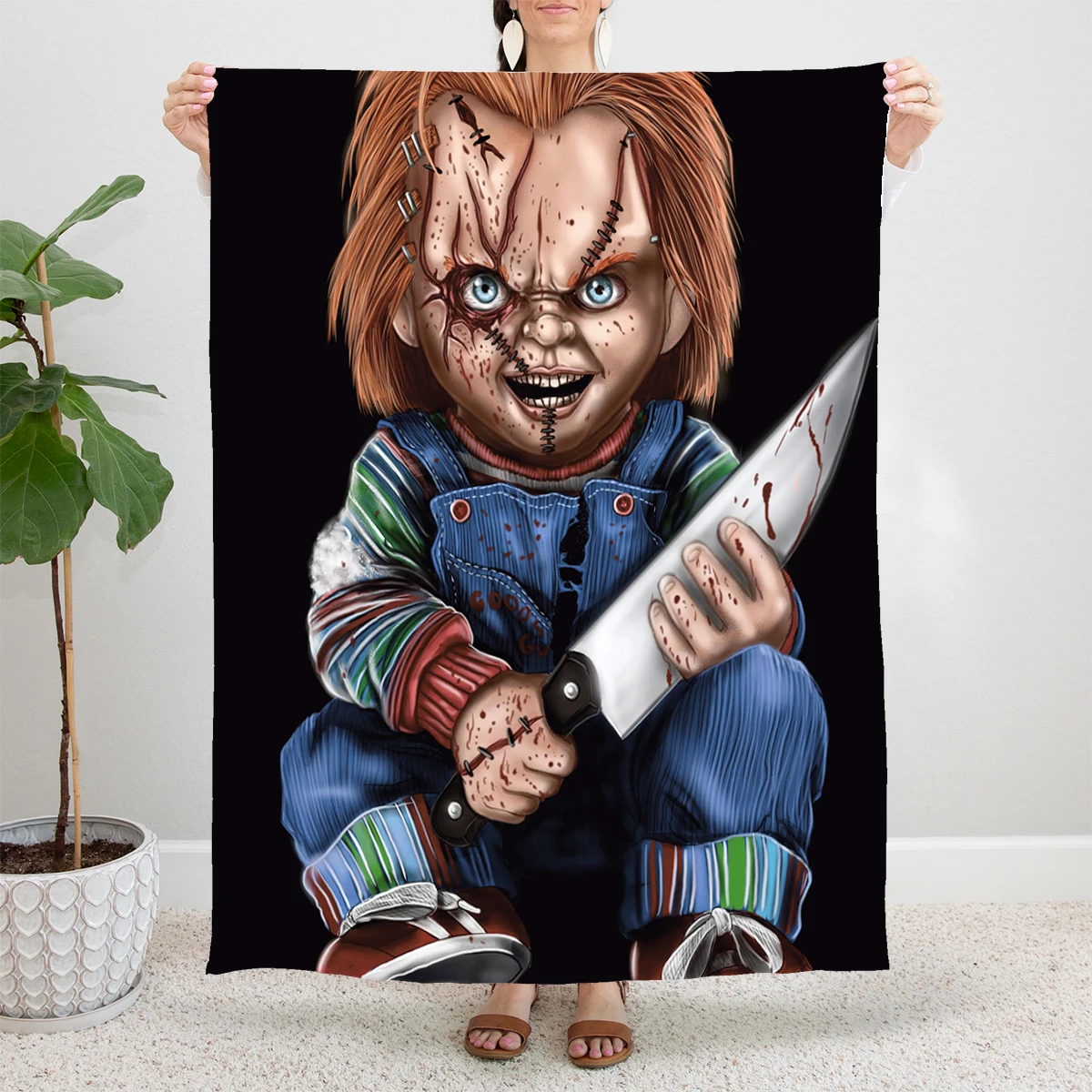 Одеяла из фильма «ужасы» Чаки, пугающие плюшевые одеяла для Хэллоуина, домашний диван, портативное легкое покрывало
Одеяла из фильма «ужасы» Чаки, пугающие плюшевые одеяла для Хэллоуина, домашний диван, портативное легкое покрывало