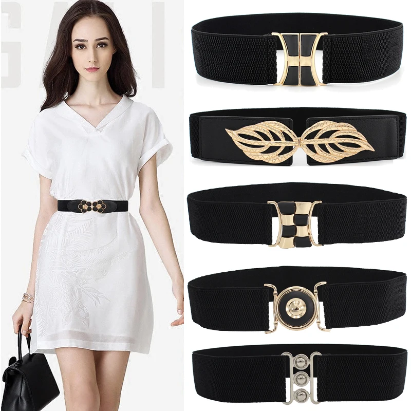 Fashion Black Waistband Wide Waist Elastic Stretch Belt For Women Cinch Waistband Dress Waistband Coat Clothing Accessories
Fashion Black Waistband Wide Waist Elastic Stretch Belt For Women Cinch Waistband Dress Waistband Coat Clothing Accessories