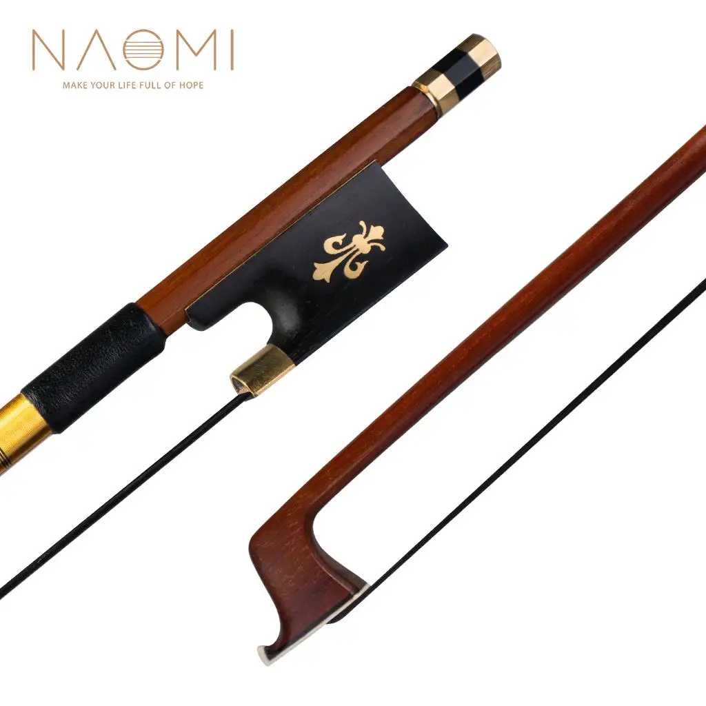 

Профессиональный лук для скрипки NAOMI 4/4, лук из бразильского дерева, восьмиконечная палочка из черного дерева, лягушка из черного конского в...