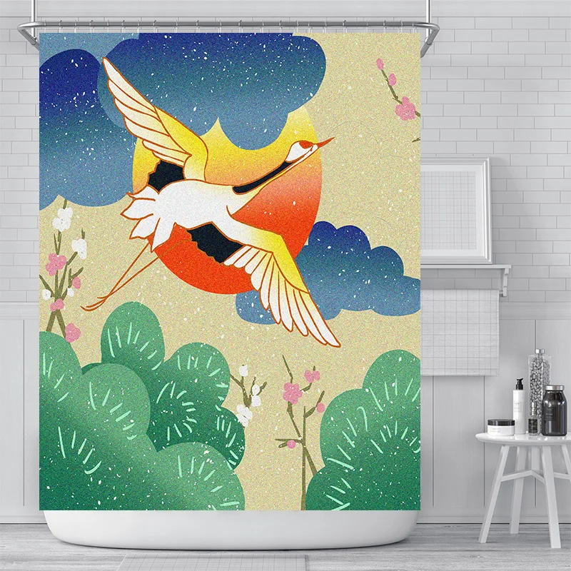 Red Crowned Crane Painting Shower Curtain Japanese Style Printed Bath Waterproof Bathroom Curtains with Hook180x180cm Polyester
Red Crowned Crane Painting Shower Curtain Japanese Style Printed Bath Waterproof Bathroom Curtains with Hook180x180cm Polyester