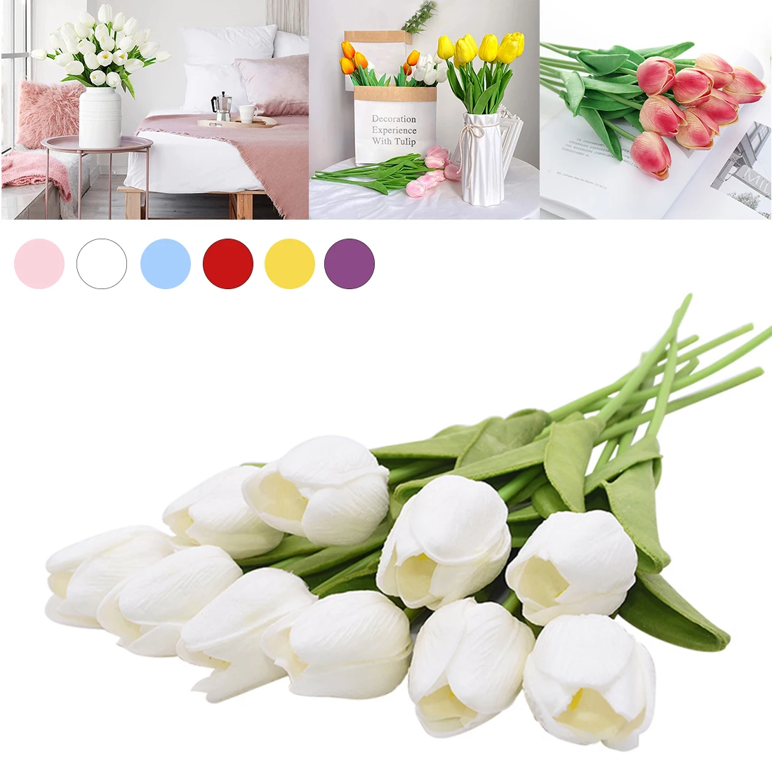 Tulips Artificial Flower PU Real Touch Tulip Bouquet Fake Flower for Home Wedding Decorative Flowers 10Pcs Artificial Bouquet
Tulips Artificial Flower PU Real Touch Tulip Bouquet Fake Flower for Home Wedding Decorative Flowers 10Pcs Artificial Bouquet