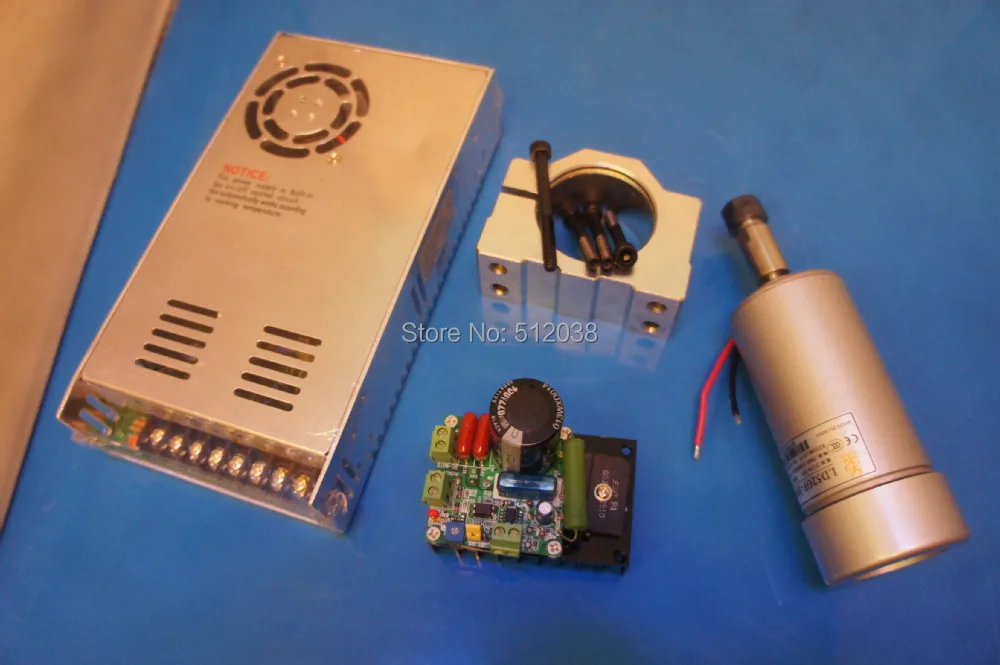 3000-12000 r/min 300W DC Spindle Motor + Mount Bracket Holder + 360W Power Supply + Speed Regulator support Mach3 system
3000-12000 r/min 300W DC Spindle Motor + Mount Bracket Holder + 360W Power Supply + Speed Regulator support Mach3 system