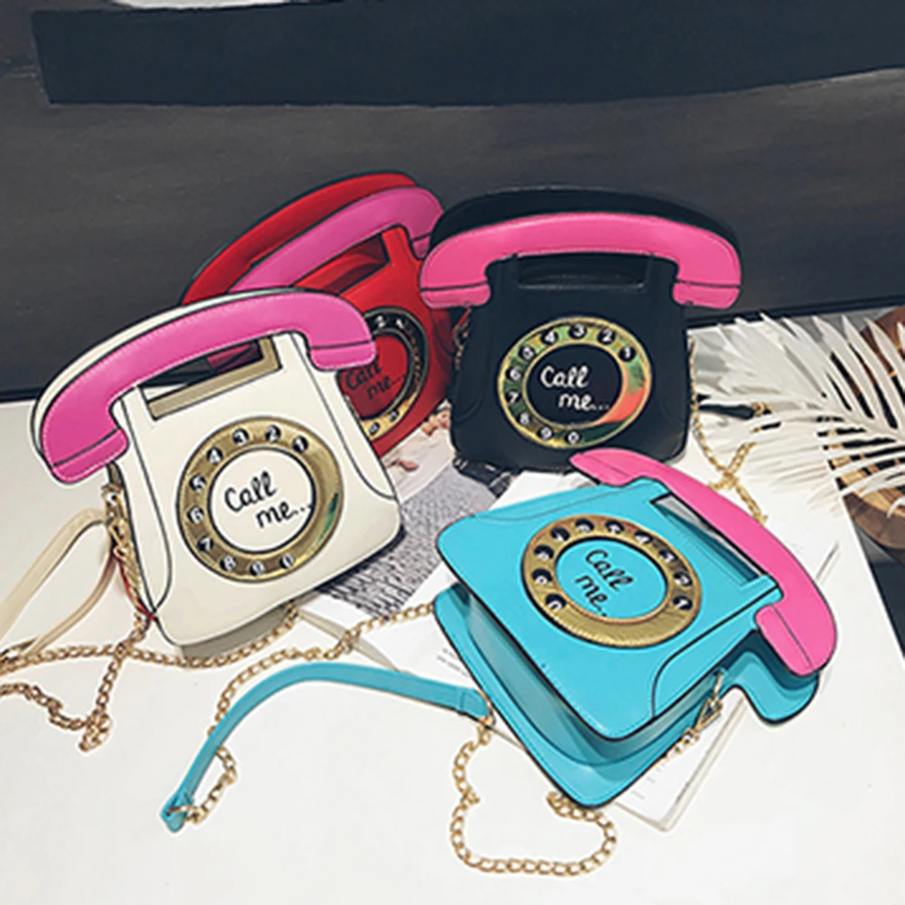 Women's Bag Cute Cartoon PU Leather Simulated Telephone Casual Small Chain Shoulder Crossbody Bags Luxury Designer Handbag
Women's Bag Cute Cartoon PU Leather Simulated Telephone Casual Small Chain Shoulder Crossbody Bags Luxury Designer Handbag