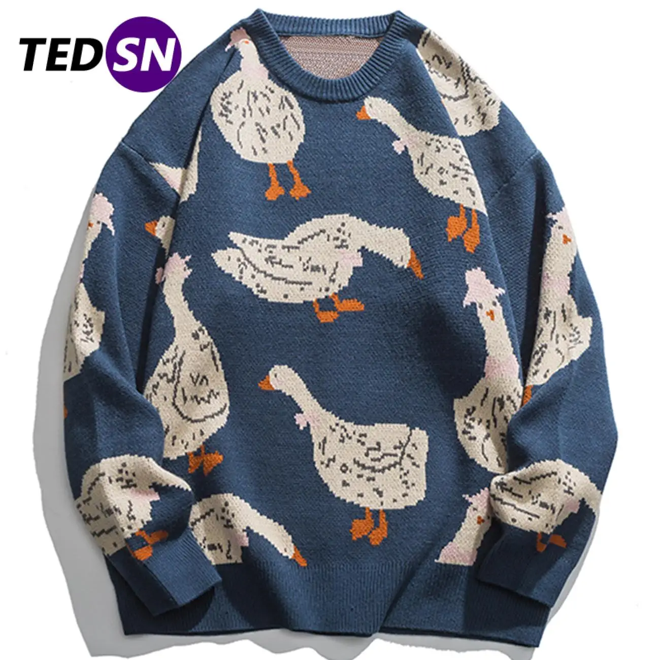 TEDSN Goose Fashion Knitted Sweater Blue Black Men Women 2021 Winter Long Sleeve Jumper Pullover Oversize Streetwear Cartoon
TEDSN Goose Fashion Knitted Sweater Blue Black Men Women 2021 Winter Long Sleeve Jumper Pullover Oversize Streetwear Cartoon