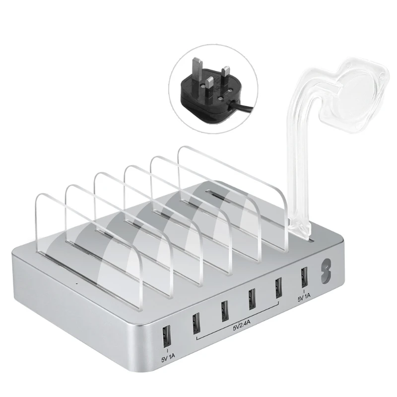 Multi-function Charger 6-line Manager Bracket Multi-port USB Charger Universal Desktop Charging Stand No Buzzer
Multi-function Charger 6-line Manager Bracket Multi-port USB Charger Universal Desktop Charging Stand No Buzzer