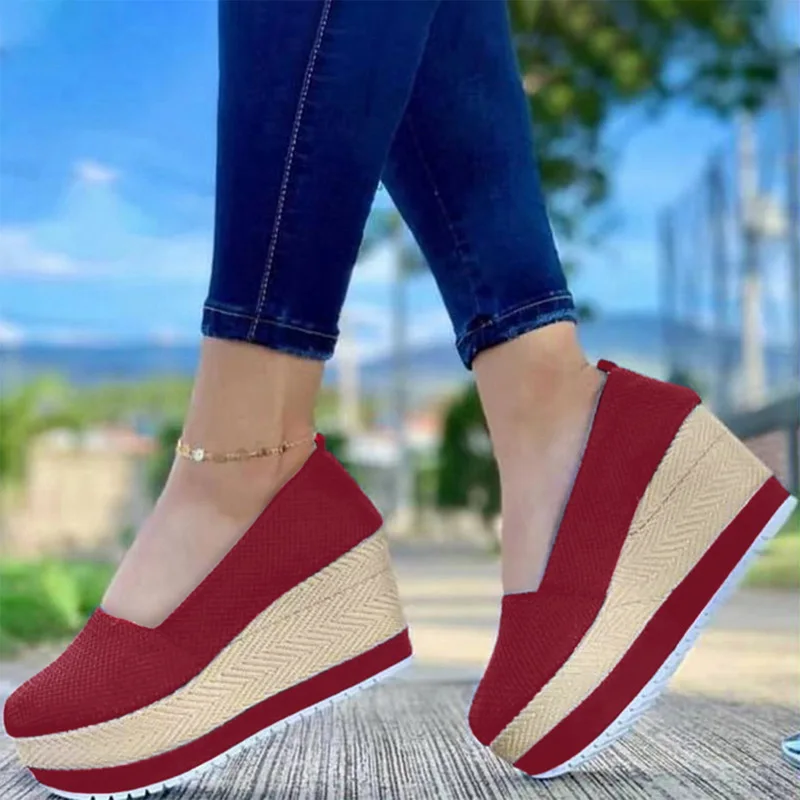 Spring Summer Wedge Woman Shoes Flats Platform Sneakers Ladies Comfort Loafers Slip On Casual Shoes Flock Thick Bottom Shoes
Spring Summer Wedge Woman Shoes Flats Platform Sneakers Ladies Comfort Loafers Slip On Casual Shoes Flock Thick Bottom Shoes