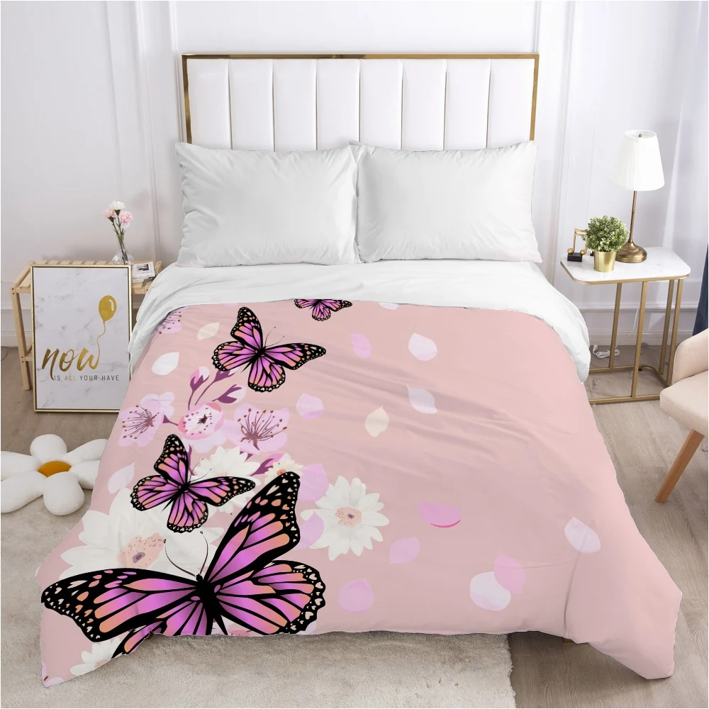 

Пододеяльник с бабочками, покрывало/одеяло/удобный чехол, постельное белье 140x200 240x220 200x200 для дома, розовый цвет