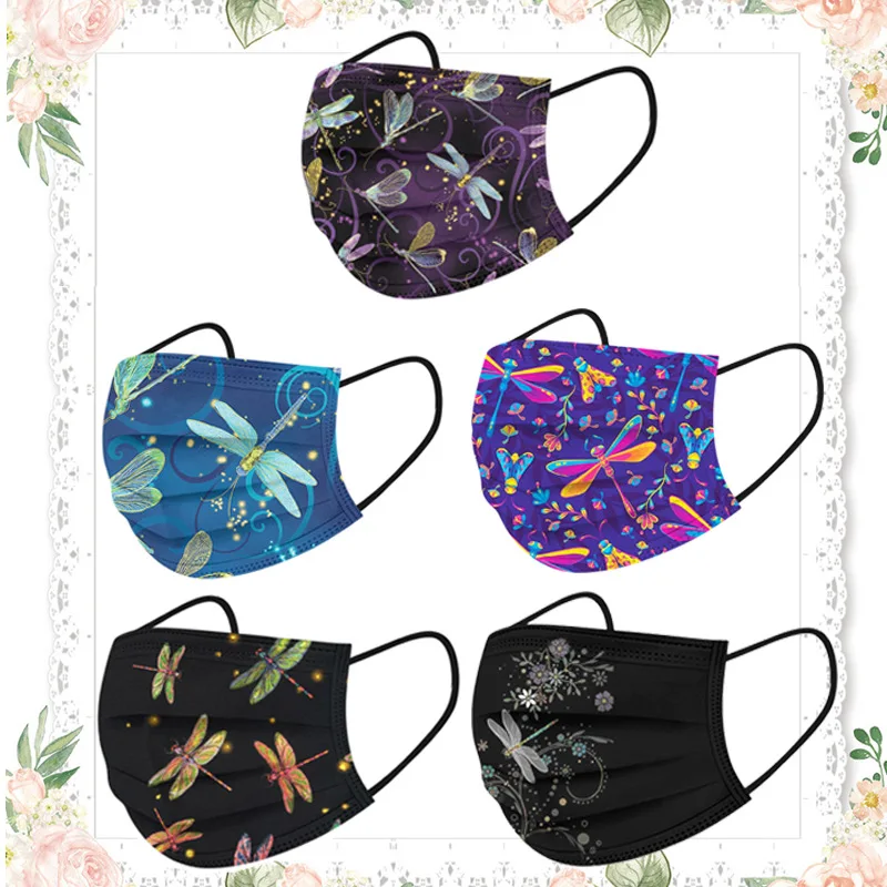 50pcs Face Mask Adult Women Man Colorful Dragonfly Printed Disposable Mask 3ply Filter Face Mascarar Cosplay Protective Mask
50pcs Face Mask Adult Women Man Colorful Dragonfly Printed Disposable Mask 3ply Filter Face Mascarar Cosplay Protective Mask