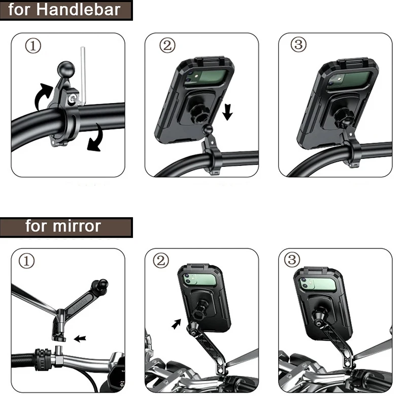 Universal Phone Mount Waterproof Phone Bag For MTB Bike Motorcycle Handlebar Rear View Mirror Phone Stand for iphone 12 samsung
Universal Phone Mount Waterproof Phone Bag For MTB Bike Motorcycle Handlebar Rear View Mirror Phone Stand for iphone 12 samsung