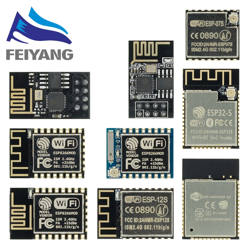 10 шт. ESP8266 ESP 01 01S 07 07S 12S 12E 12F 32Sserial WI FI беспроводной модульный приемник 2 4