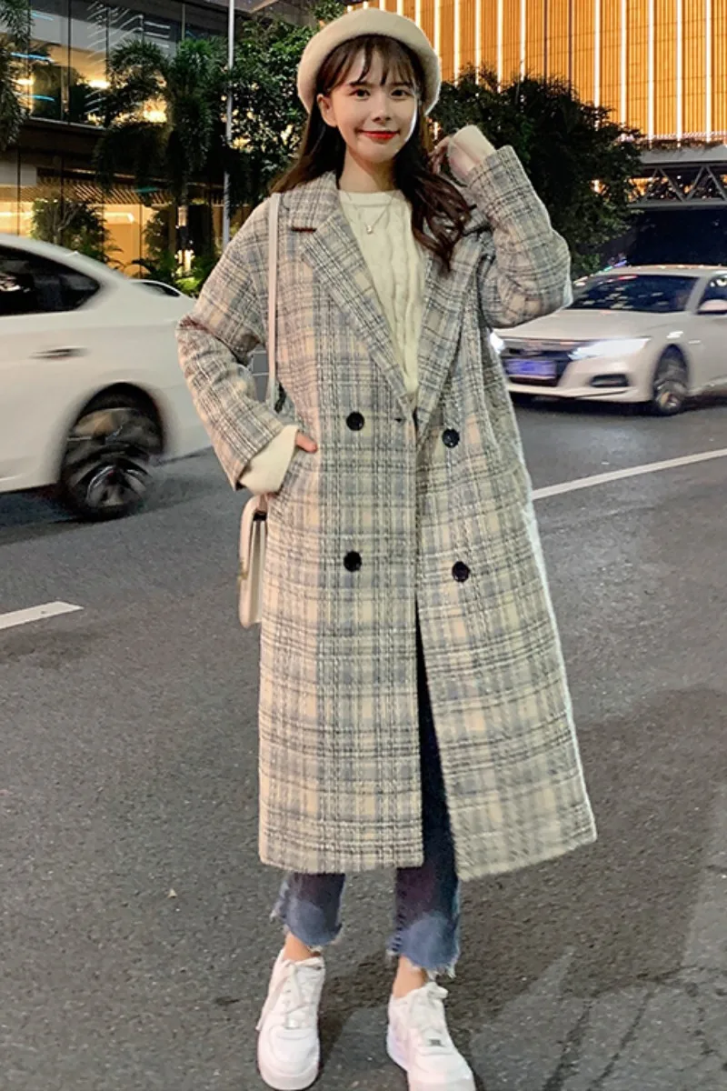 Spring And Autumn 2021 New Retro Fried Street Suit Collar Plaid Wool Coat Women's Middle Long Woolen Coat Fashion
Spring And Autumn 2021 New Retro Fried Street Suit Collar Plaid Wool Coat Women's Middle Long Woolen Coat Fashion