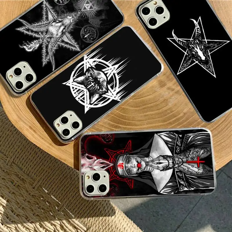 

YNDFCNB Pentagram 666 Demonic Satanic Phone Case for iPhone 11 12 13 mini pro XS MAX 8 7 6 6S Plus X 5S SE 2020 XR case
