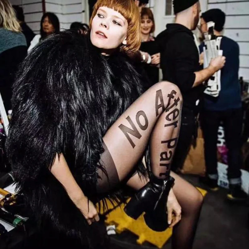 Fashion Sexy Women Pantyhose Printed Black Letter Dance Stockings Female Hosiery Mesh FishNet Tattoo Patterned Tights Plus Size
Fashion Sexy Women Pantyhose Printed Black Letter Dance Stockings Female Hosiery Mesh FishNet Tattoo Patterned Tights Plus Size