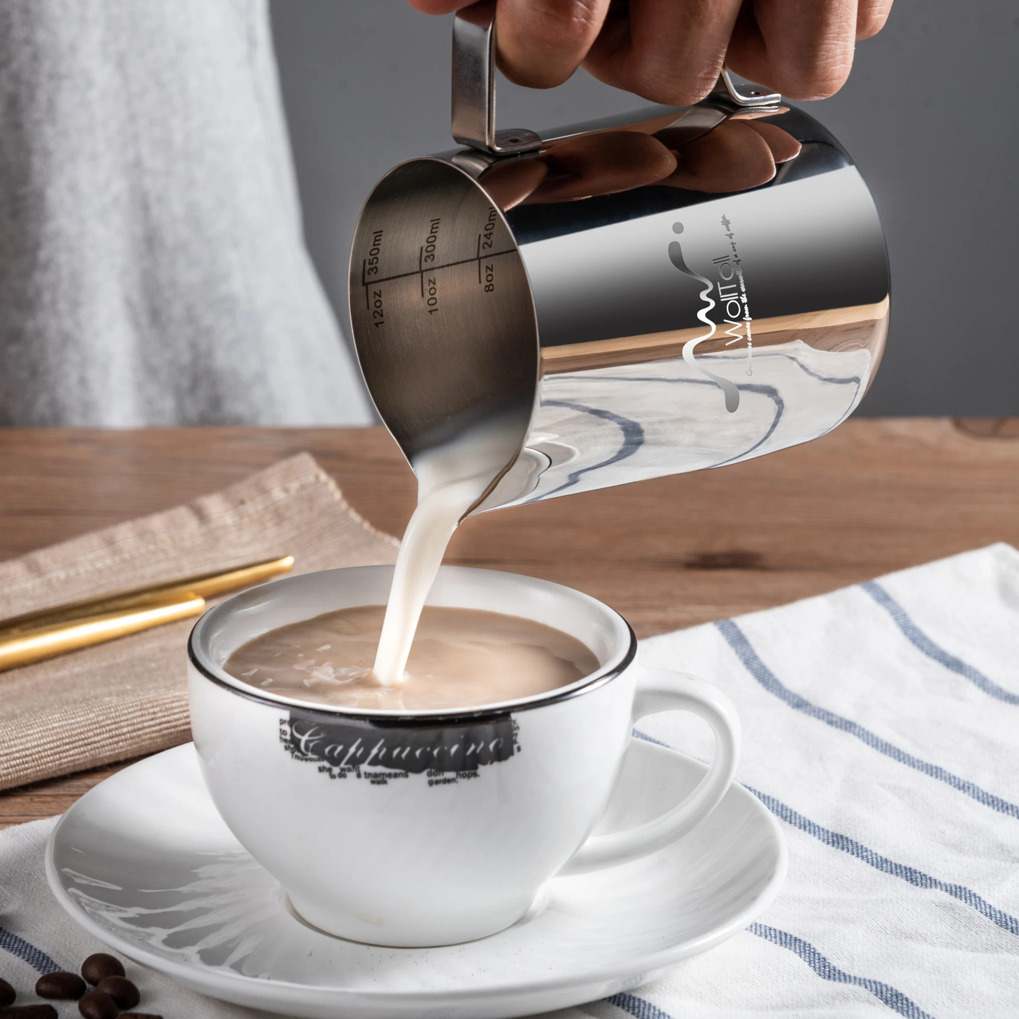 Stainless Steel Milk Frothing Pitcher Espresso Coffee Barista Craft Latte Cup Cappuccino Milk Jug Cream Frother Pitcher Maker
Stainless Steel Milk Frothing Pitcher Espresso Coffee Barista Craft Latte Cup Cappuccino Milk Jug Cream Frother Pitcher Maker