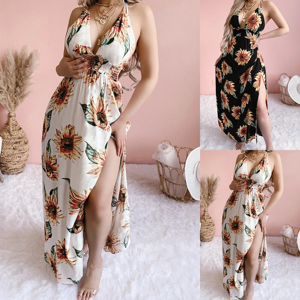 2021 Summer New Floral Dress European and American Fashion Open Back Sexy Sling Wrap chest Beach long skirt
2021 Summer New Floral Dress European and American Fashion Open Back Sexy Sling Wrap chest Beach long skirt