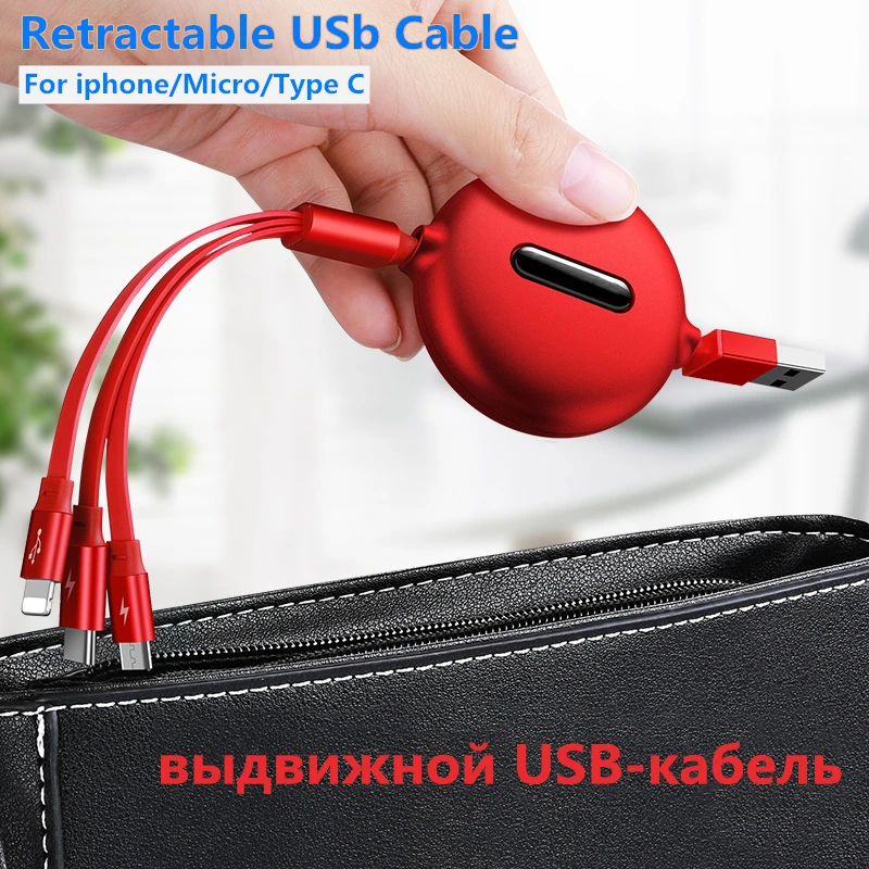 3in1 USB Type C For iPhone Charger Cable 120cm 3A Fast For Android Phones Micro USB Cable Type-c Charging USB C Cable
3in1 USB Type C For iPhone Charger Cable 120cm 3A Fast For Android Phones Micro USB Cable Type-c Charging USB C Cable