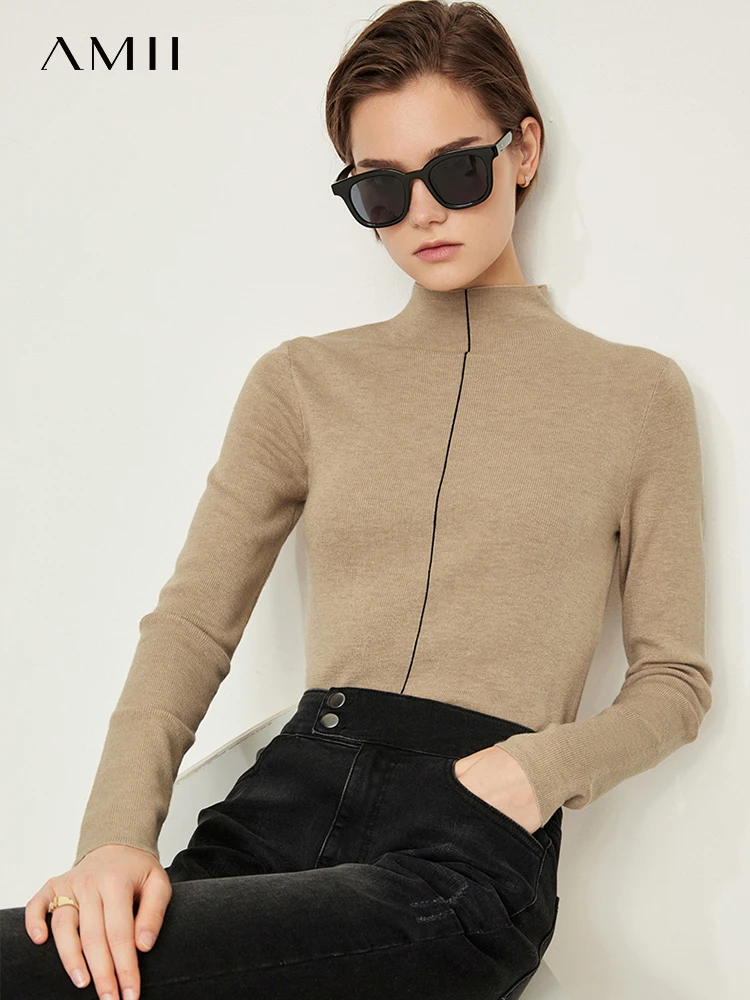 Amii Minimalism Sweaters For Women Office Lady Striped Half Turtleneck Knitted Tops Winter Clothing Female Pullovers 12120364
Amii Minimalism Sweaters For Women Office Lady Striped Half Turtleneck Knitted Tops Winter Clothing Female Pullovers 12120364