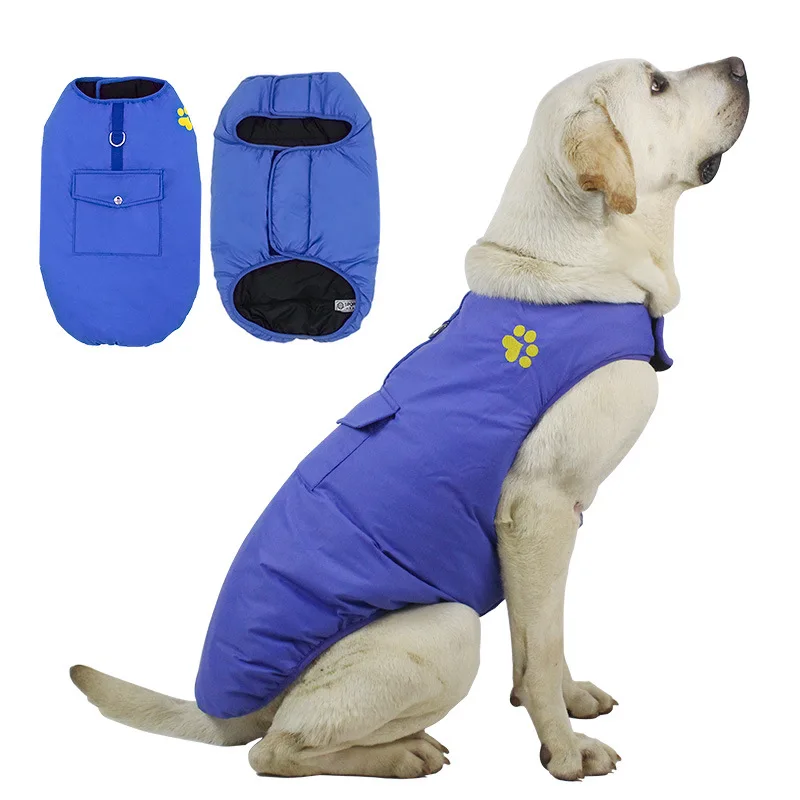 New pet clothes autumn and winter double-sided plus cotton dog vest warm waterproof golden retriever dog clothes 
New pet clothes autumn and winter double-sided plus cotton dog vest warm waterproof golden retriever dog clothes