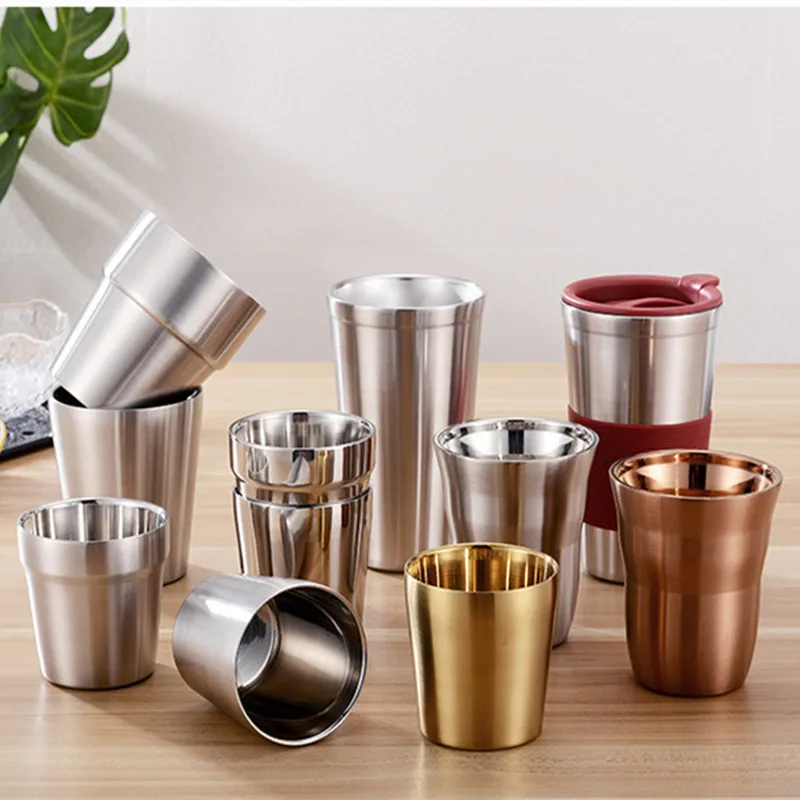 Home Office Drinking Beer Coffee Tea Cup Insulation Anti-Scalding Stainless Steel Water Cups Wine Glasses for Restaurant Hotel
Home Office Drinking Beer Coffee Tea Cup Insulation Anti-Scalding Stainless Steel Water Cups Wine Glasses for Restaurant Hotel