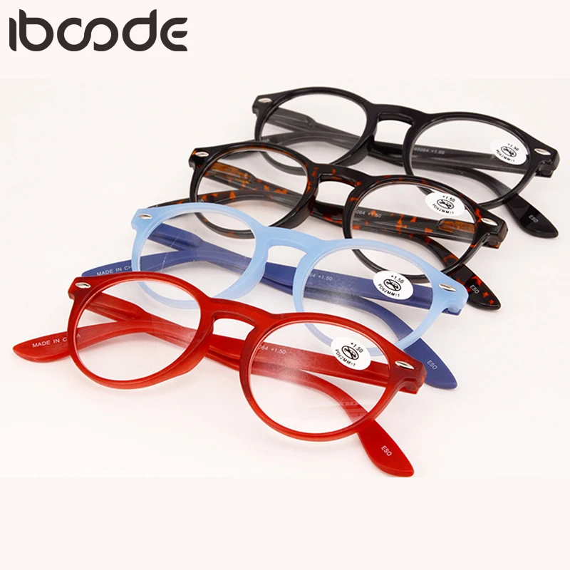

iboode Retro Round Reading Glasses Men Women Ultralight Hyperopia Eyeglasses Optical Spectacle Diopter +1.0 1.5 2.0 2.5 3.0 3.5