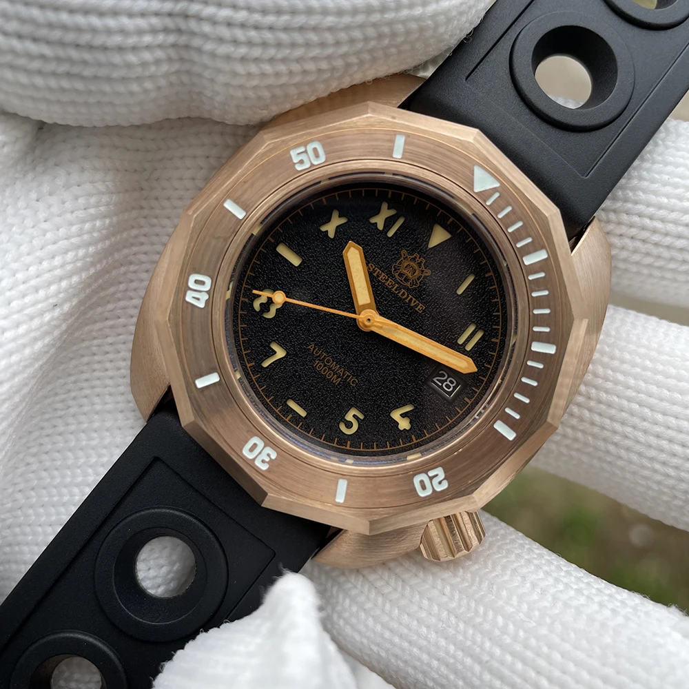 SD1946S CUSN8 Bronze Watch STEELDIVE Spark Black Dial Swiss Luminous 1000M Waterproof Swim Dive Surf Men's Mechanical Wristwatch
SD1946S CUSN8 Bronze Watch STEELDIVE Spark Black Dial Swiss Luminous 1000M Waterproof Swim Dive Surf Men's Mechanical Wristwatch